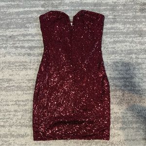 Burgundy Sequin Dress